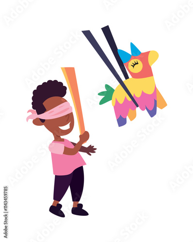 boy hitting the pinata party