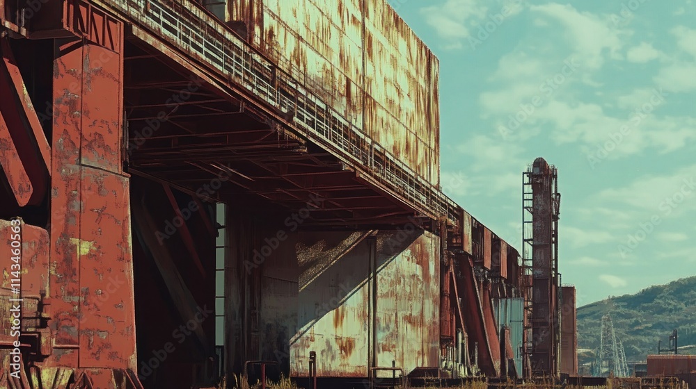 Rusty Industrial Complex Under a Cloudy Sky Rusty Industrial Complex Under a Cloudy Sky