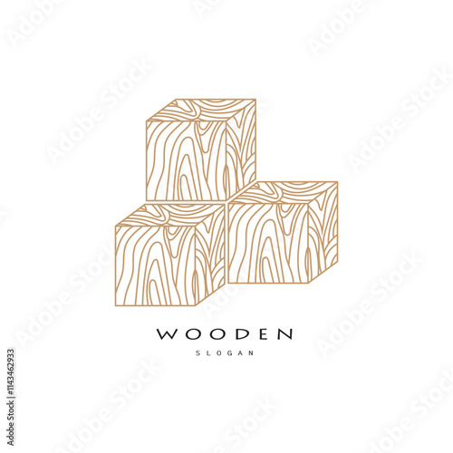 wooden logo design, for construction, wood craftsmen, wood processing company businesses
