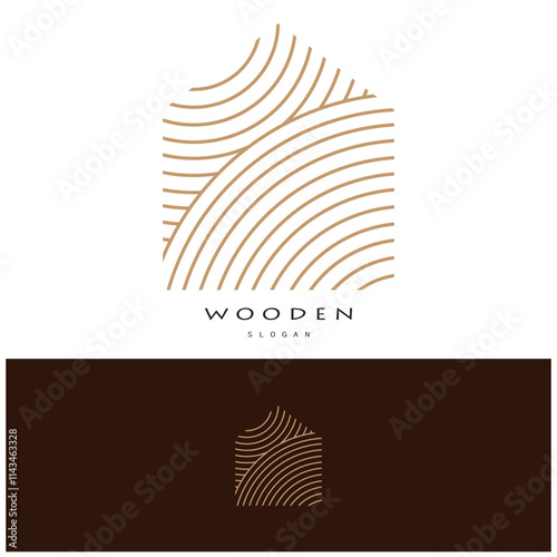 wooden logo design, for construction, wood craftsmen, wood processing company businesses