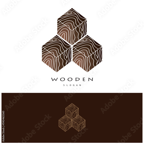wooden logo design, for construction, wood craftsmen, wood processing company businesses