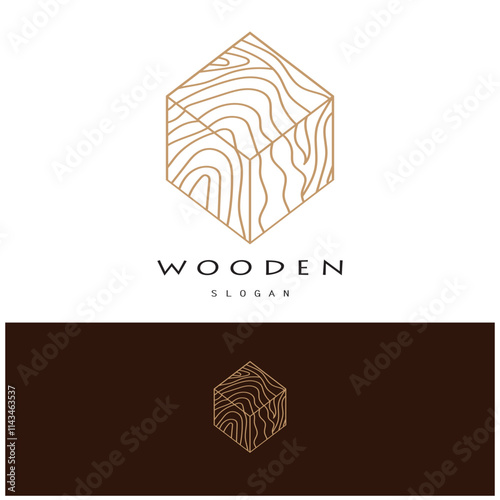 wooden logo design, for construction, wood craftsmen, wood processing company businesses