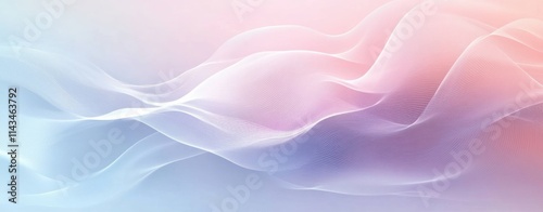 Abstract Waves Pastel Background with Smooth Curves and Ethereal Lighting