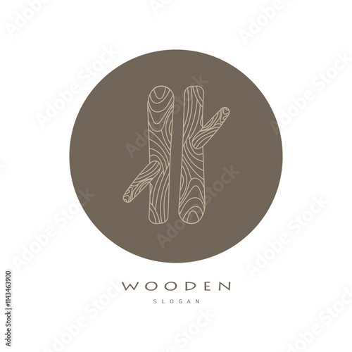 wooden logo design, for construction, wood craftsmen, wood processing company businesses