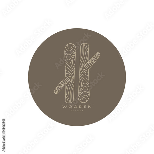 wooden logo design, for construction, wood craftsmen, wood processing company businesses