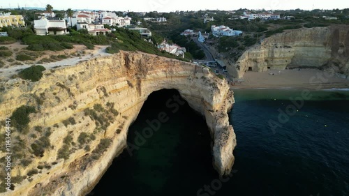 Aerial view Benagil beach, algarve, portugal