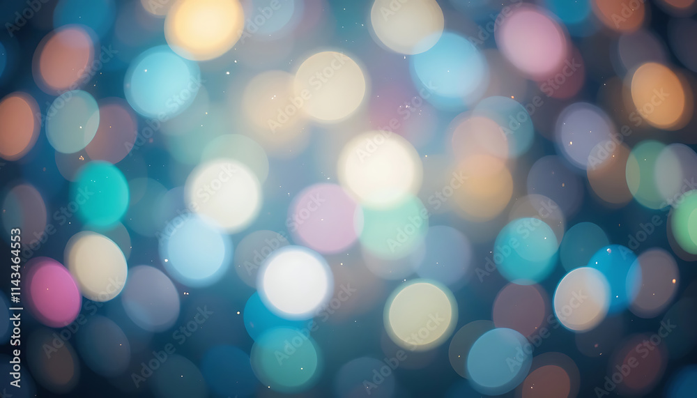 Fototapeta premium Abstract of a dreamy bokeh background with soft, glowing orbs of light in a rainbow of colors creates a magical and elegant atmosphere