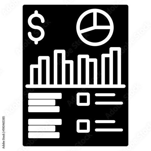 Financial statements icon element for design