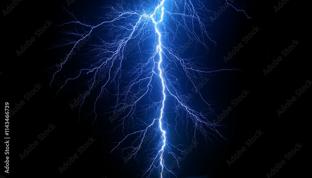 一筋の青い稲妻. A Streak of Blue Lightning. AI generated.