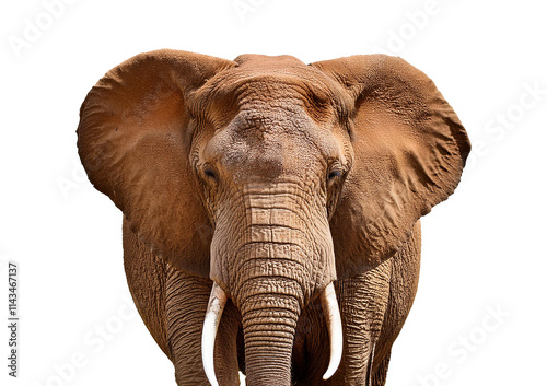 African elephant isolated on a transparent or white background