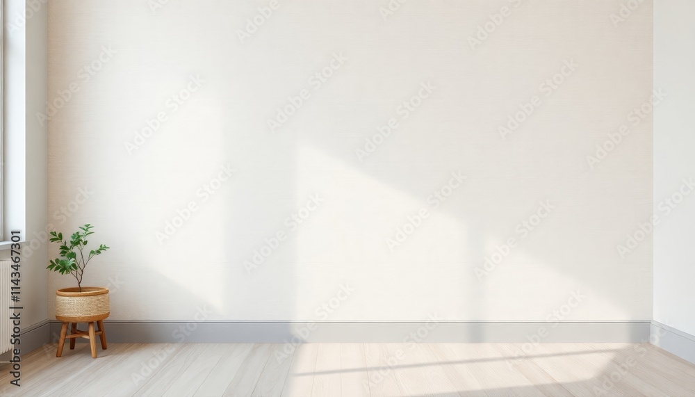 Minimalist Zen Living Room Wallpaper with simple patterns and soothing tones. The skirting boards are painted in muted stone gray. Minimalist Zen Living Room Wallpaper with simple patterns and soothing tones. The skirting boards are painted in muted stone gray.