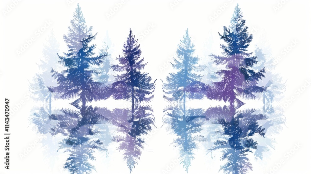 Fototapeta premium abstract christmas trees on white background
