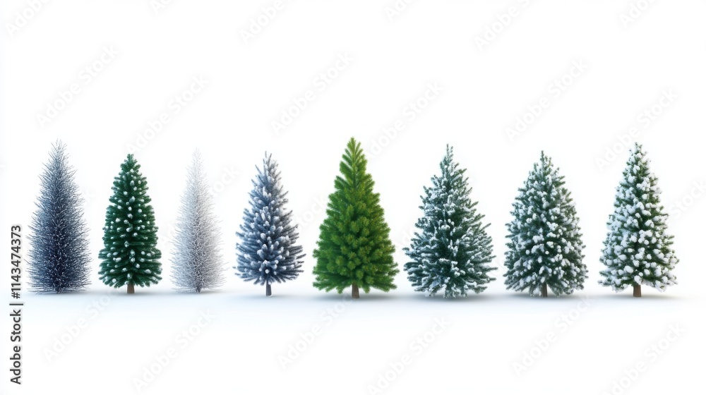 Obraz premium abstract christmas trees on white background