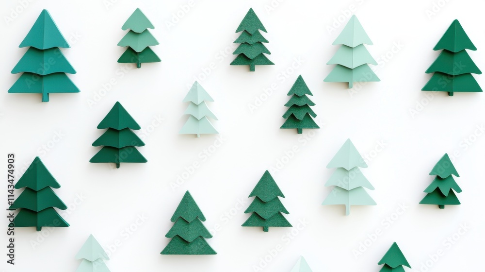 Obraz premium abstract christmas trees on white background