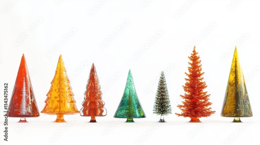 abstract christmas trees on white background abstract christmas trees on white background