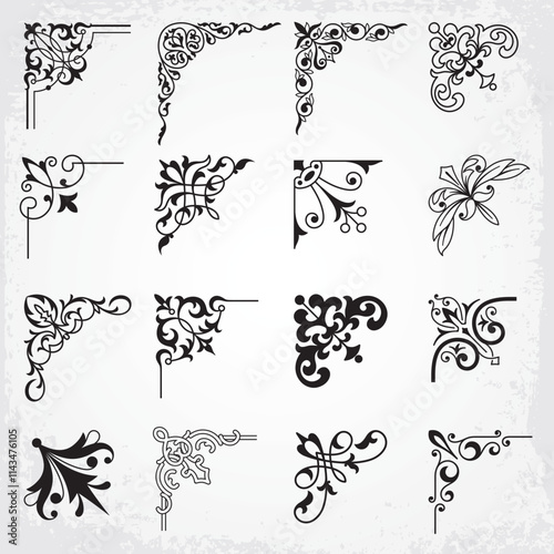 Vintage Design Elements Corners For Frames Set 1