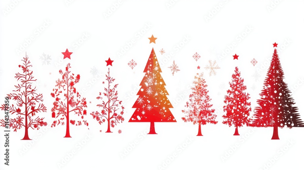 abstract christmas trees on white background abstract christmas trees on white background