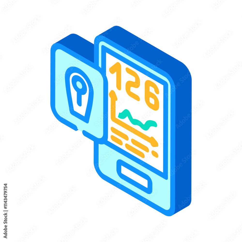 glucose monitor wearable isometric icon vector. glucose monitor wearable sign. isolated symbol illustration glucose monitor wearable isometric icon vector. glucose monitor wearable sign. isolated symbol illustration
