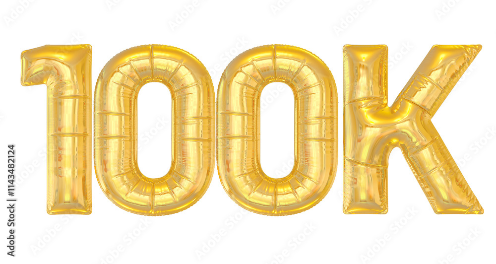 100K Follow Gold Balloon 3d 100K Follow Gold Balloon 3d