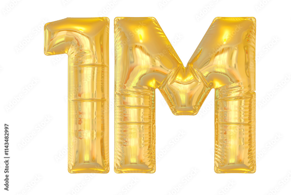 1M Follow Gold Balloon 3d 1M Follow Gold Balloon 3d