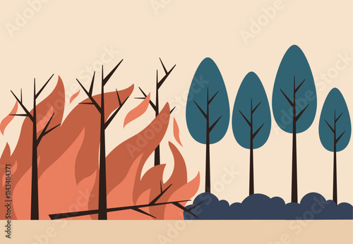 Wildfire concept vector design illustration