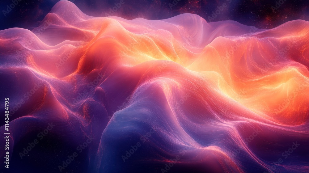A vibrant abstract representation of flowing waves in warm hues, evoking a sense of depth.