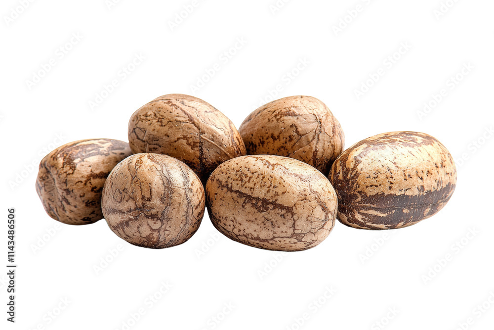 A bunch of nuts are on a white background A bunch of nuts are on a white background