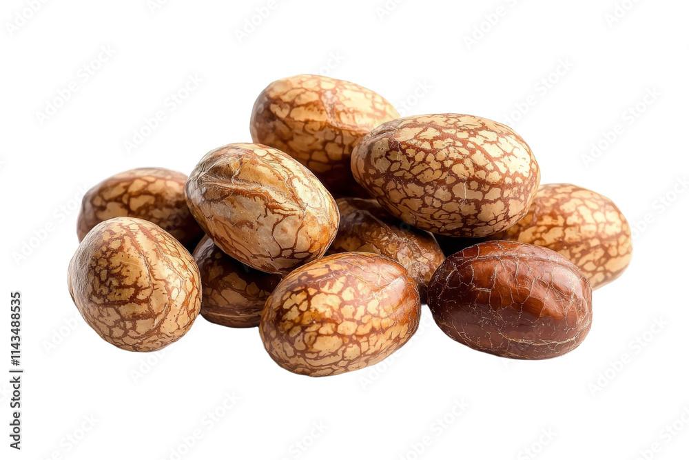 A pile of nuts with a variety of shapes and sizes A pile of nuts with a variety of shapes and sizes