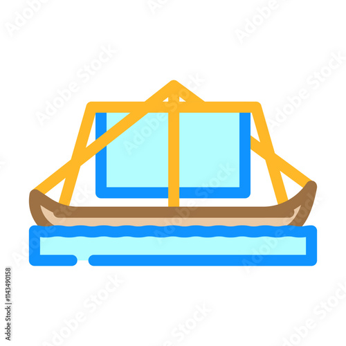 longship ancient ship color icon vector. longship ancient ship sign. isolated symbol illustration