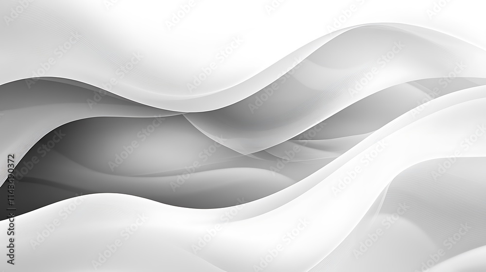 Fluid grey waves ripple softly abstract digital painting art.. AI Generated Fluid grey waves ripple softly abstract digital painting art.. AI Generated