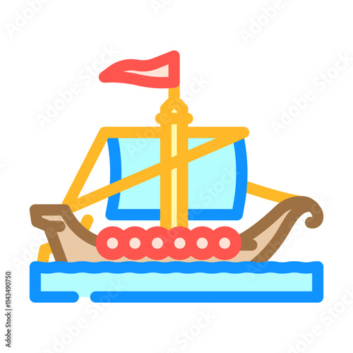 knarr ancient ship color icon vector. knarr ancient ship sign. isolated symbol illustration