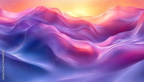 Abstract Landscape Background with Purple and Blue Pastel Colors and Smooth Curves