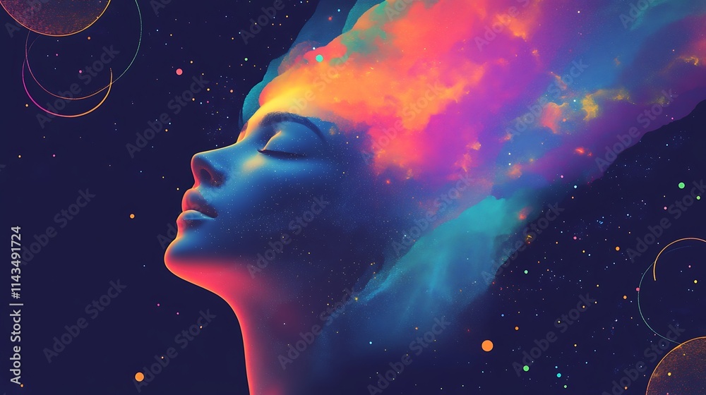 Cosmic Awakening: A Digital Painting of Serene Inner Light. AI Generated Cosmic Awakening: A Digital Painting of Serene Inner Light. AI Generated
