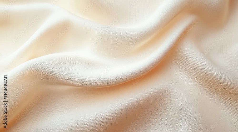 Obraz premium Beige Silk Drapery Background with Soft Fabric Folds and Warm Lighting for Beauty and Cosmetic Photography
