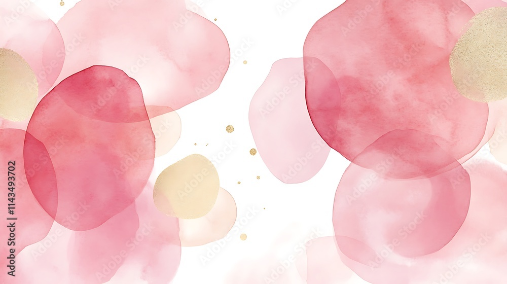 Blended pink blobs softly floating watercolor art delicate pastel hues background. AI Generated Blended pink blobs softly floating watercolor art delicate pastel hues background. AI Generated