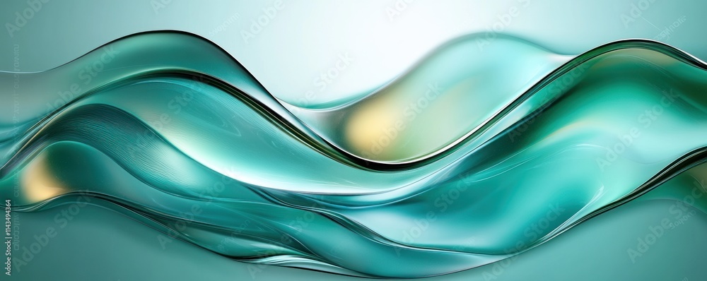 Translucent Teal and Green Waves Abstract Background Translucent Teal and Green Waves Abstract Background