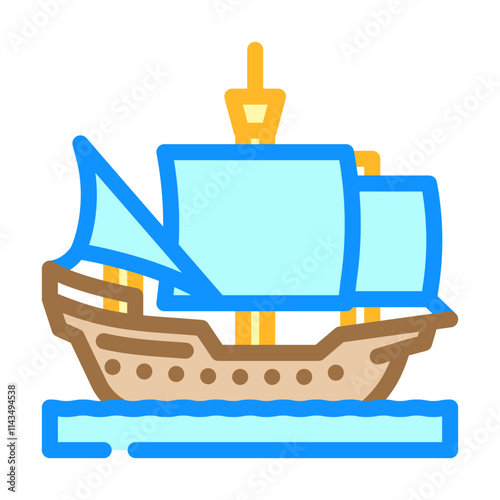 carrack ancient ship color icon vector. carrack ancient ship sign. isolated symbol illustration