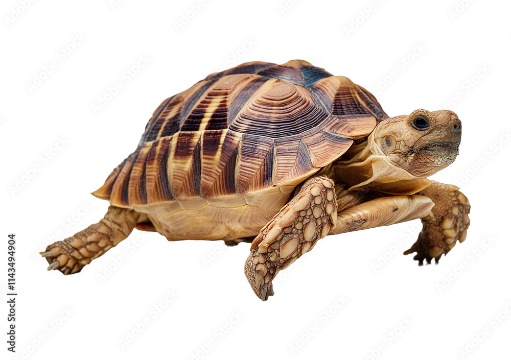 Fotografie Hermann tortoise isolated on transparent or white background