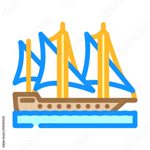 galley ancient ship color icon vector. galley ancient ship sign. isolated symbol illustration