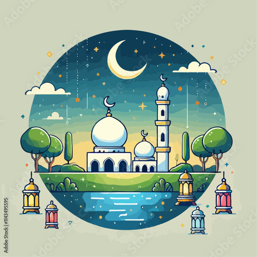 illustration of mosque