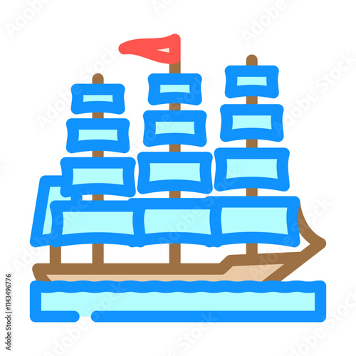 barque ancient ship color icon vector. barque ancient ship sign. isolated symbol illustration