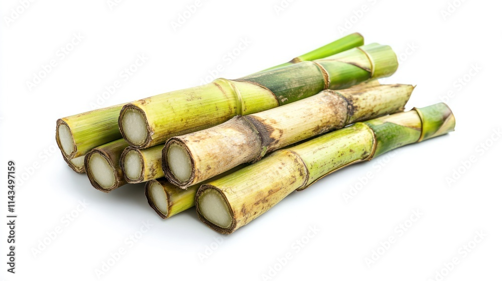 Fresh Sugarcane Stalks Ready For Processing Fresh Sugarcane Stalks Ready For Processing