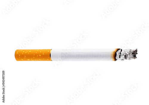 Cigarette isolated on transparent and white background.