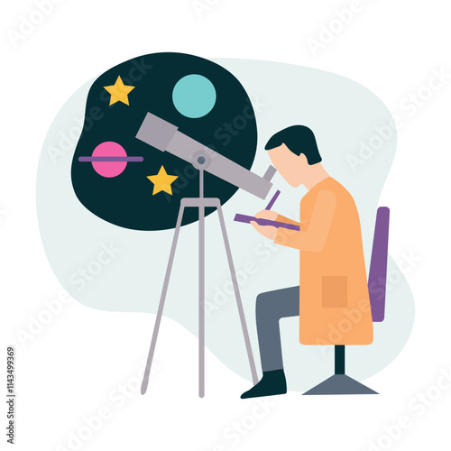 Astronomer icon clipart avatar logotype concepte isolated illustration