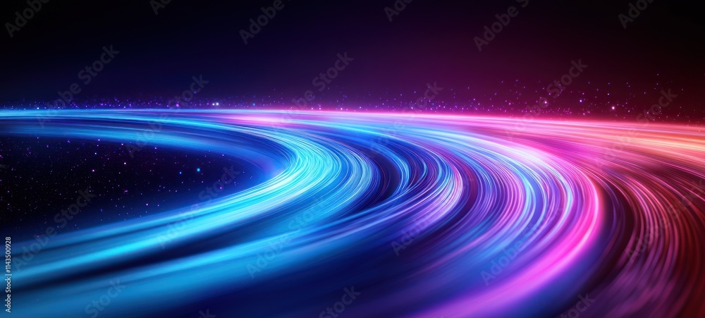 Neon Blue and Purple Abstract Light Trails Dynamic Flow Neon Blue and Purple Abstract Light Trails Dynamic Flow