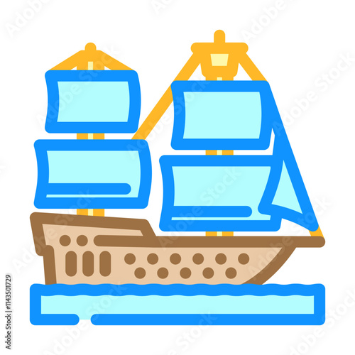 fluyt ancient ship color icon vector. fluyt ancient ship sign. isolated symbol illustration