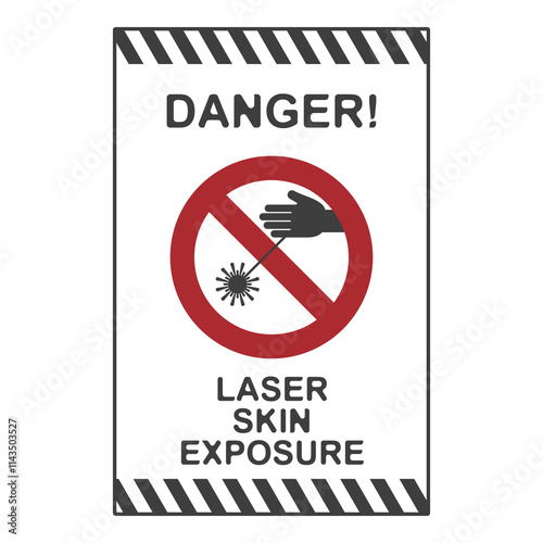 warning laser beam flat symbol