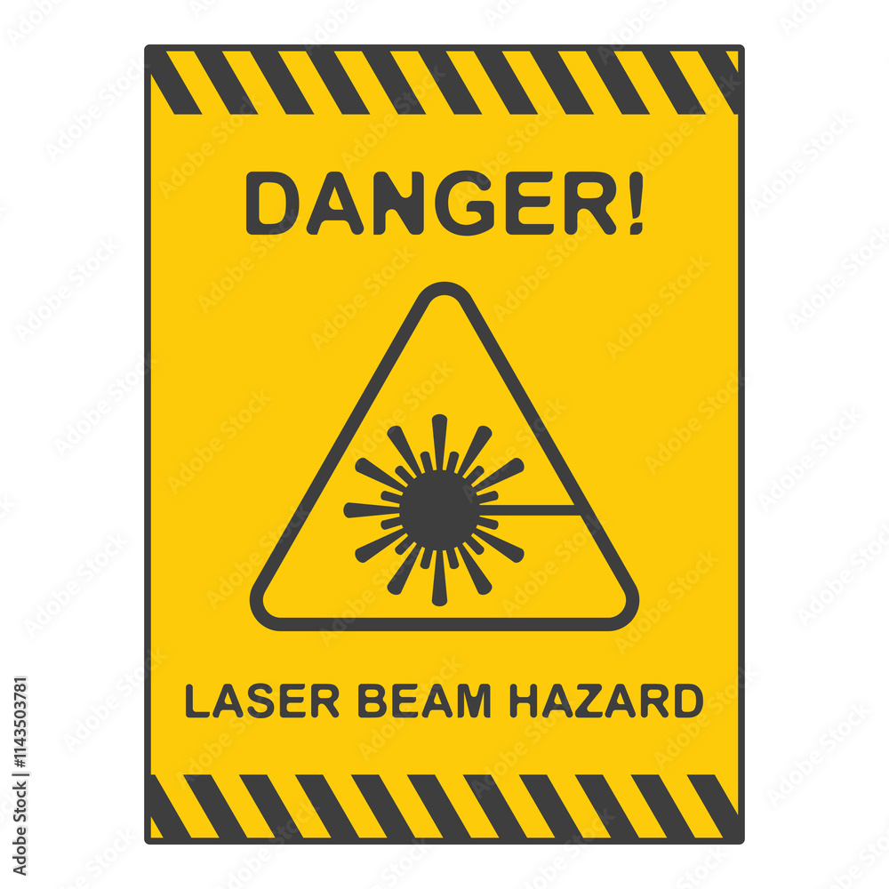Obraz premium warning laser beam flat symbol