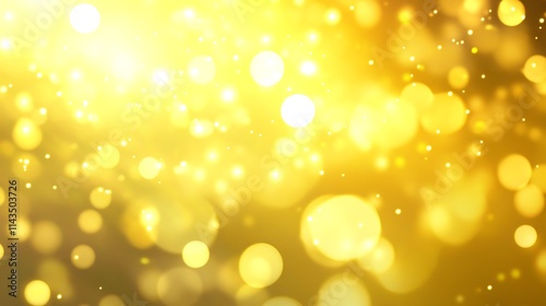 Blurred gold sparkles intensely shine luminous photo. AI Generated