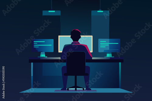 businessman working on laptop